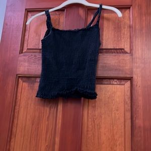Black ruffled tank top
